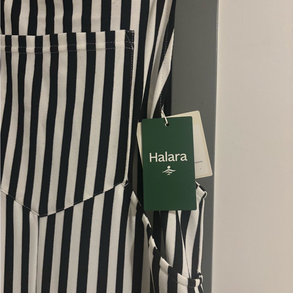 Halara Black and White Striped Maxi jumpsuit - Picture 3 of 7
